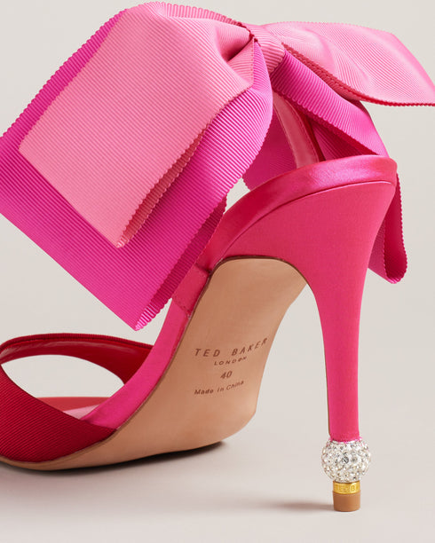 HARINAS-Sandals-We've made the perfect party piece with HARINAS. Oversized double bows in a dual tone embellish the heels of these sandals to wrap up your look. The satin finish and crystal heel detail add the finishing touch you need to turn heads. Heeled sandals Oversized double ankle bow Dual tone Satin finish Open toe Slim toe strap Crystal embellished heel detail Slingback design- Ted Baker Romania